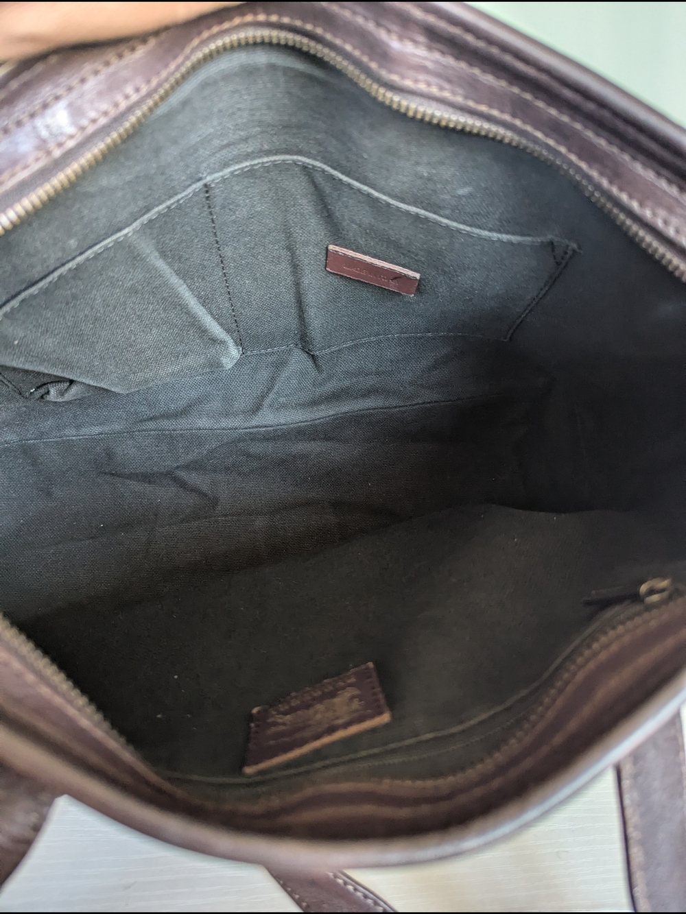 Burberry Beige Plaid Tote with Dark Brown Leather Trim - Picture 13 of 15